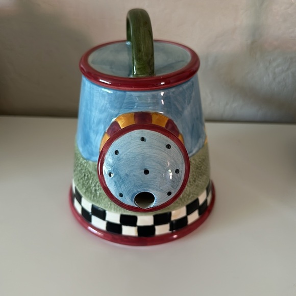 Debbie Mumm tea pot hand painted watering can - Picture 8 of 10